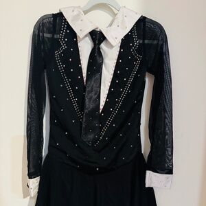 Girls black figure skating dress size 7-8